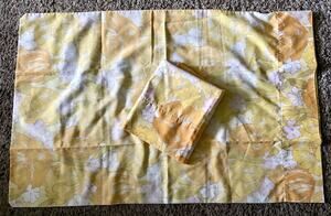 Percale Pillowcase Set 70’s Yellow Orange Floral Standard Sz Fruit of the Loom